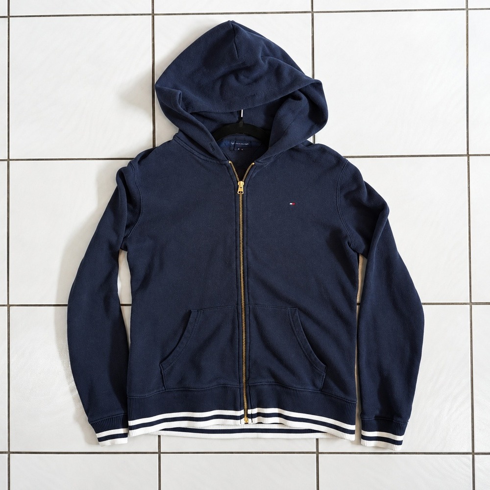 Tommy Hilfiger 2015 Navy Full Zip Flag Logo Hoodie Medium